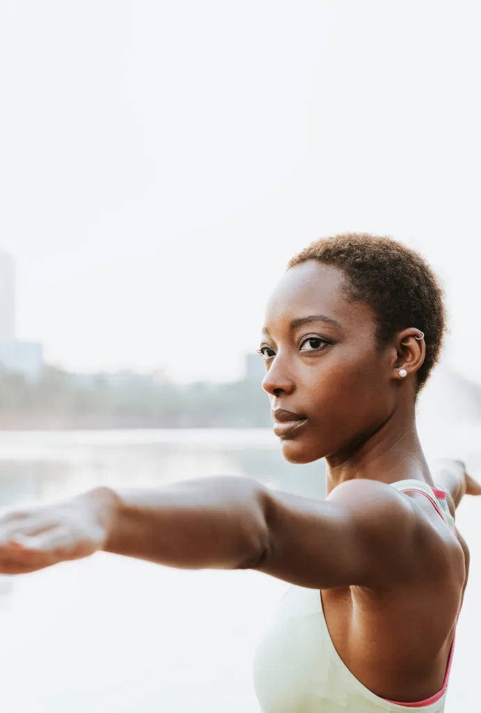 Woman exercising outdoors