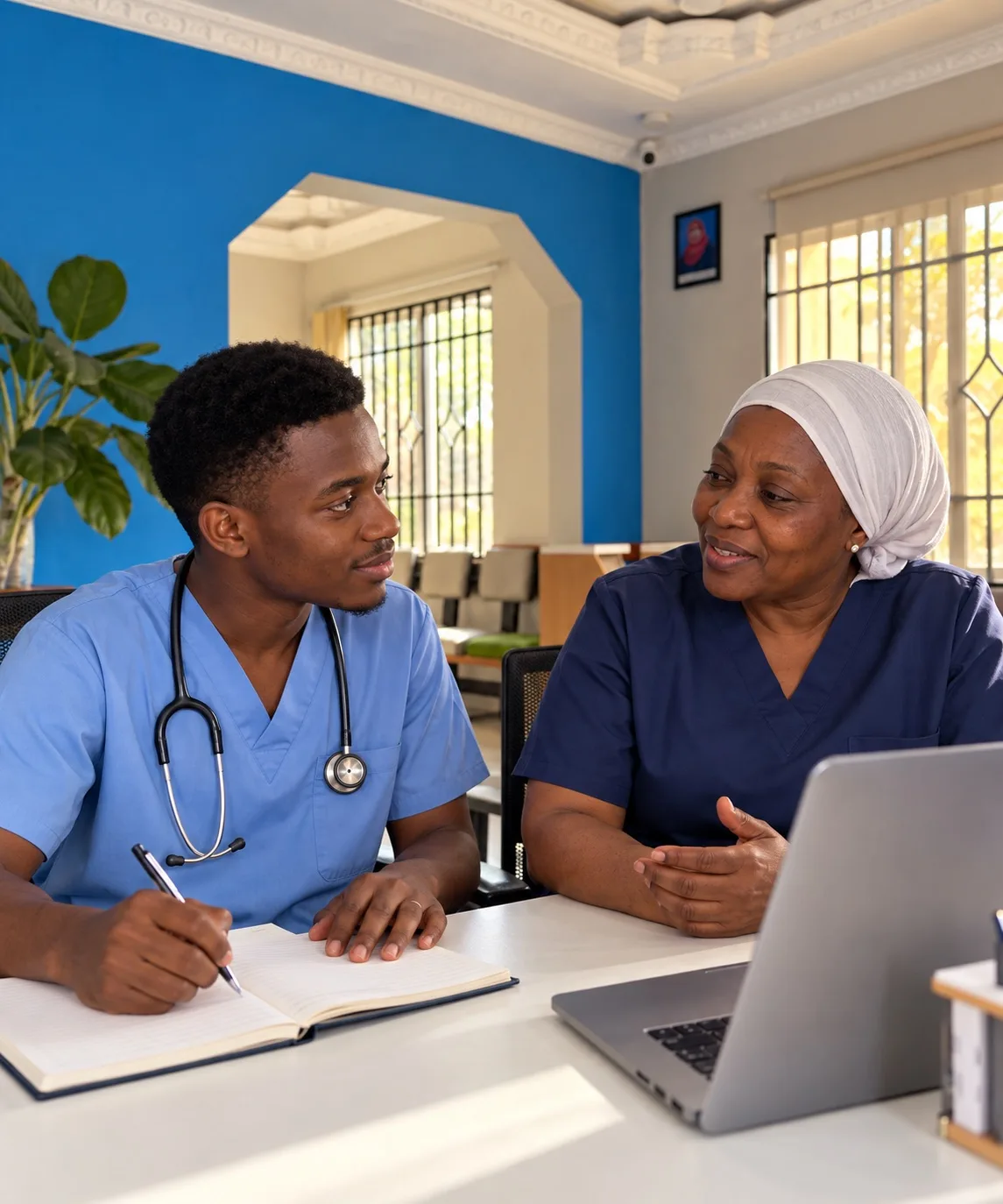A Medikea intern working alongside a clinician